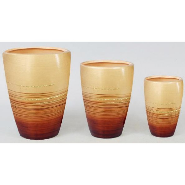 Набір 3 вази Gold Motifs Brown 17.5см, 15см і 12см (112167)