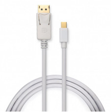 Кабель мультимедийный miniDisplayPort M to Display Port M 1.8m 4K white Vinga (VCPMDPDP1.8WH)