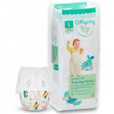 Подгузники Offspring трусики Размер L (9-14 кг) 36 шт, Зайчики (9355465009589) (DP-OI-FAP-L36P-HBN)