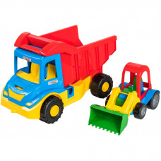 Спецтехника Tigres "Multi truck" грузовик с трактором желтый (39219)