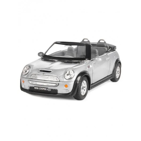Детская коллекционная машинка Mini Cooper S Kinsmart KT5089W инерционная (Серебристый)