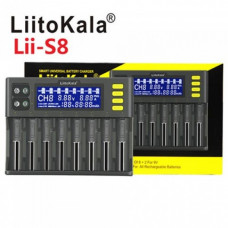 Зарядное устройство для Liitokala Lii-S8, 8 каналов, Ni-Mh/Li-ion/LiFePo4, 220V/12V, LED+LCD (122687)