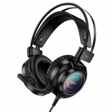 Игровые геймерские наушники для ПК с микрофоном и подсветкой HOCO W110 Черный (134987)