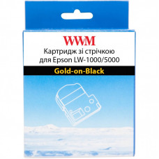 Лента для принтера этикеток WWM для Epson LW-1000/5000 36mm х 8m Gold-on-Black (WWM-SC36KZ)