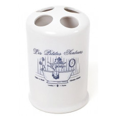 Підставка LE BAIN Silver Ø8.7х13.4см для зубних щіток, фарфор (113297)