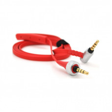 Кабель мультимедийный 3.5mm M to 3.5mm M 1.0m flat red Voltronic (YT-AUXSY(M)/(M)-1-R)