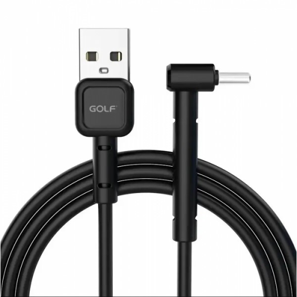 Кабель угловой GOLF GC-69 Type-C L 1м 3A Черный (117497)