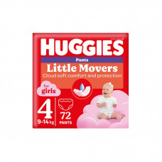 Подгузники Huggies Little Movers/Pants 4 (9-14 кг) Box для девочек 72 шт (5029053564098)