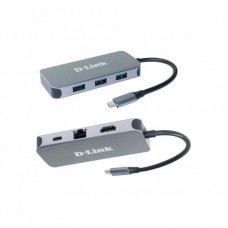Концентратор D-Link 3xUSB3.0, 1xUSB-C/PD, 1xHDMI 1.4b, 1xGE, USB-C (DUB-2335)