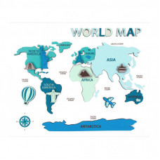 Набор для творчества Rosa Talent World Map 3D, МДФ, 30,5 х 37,5 см (4823098540014)