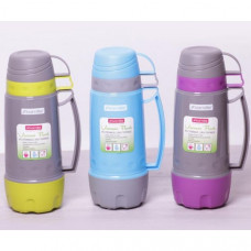Термос Kamille Glass Pleasure 1000мл дзеркальна колба, 2 чашки (114128)