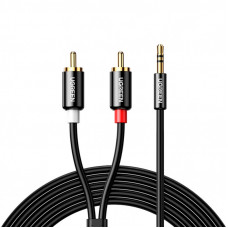 Кабель мультимедийный 3.5mm M to 2xRCA M 3.0m AV116 black Ugreen (10590)