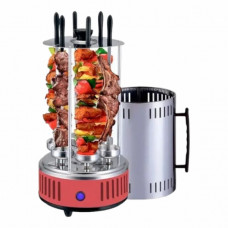 Электрошашлычница шашлычница Domotec BBQ на 6 шампуров 1000W Красная (133528)