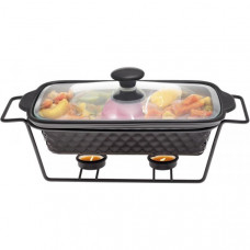 Марміт Kamille Golden Heat керамічна форма 1.1л 30.5х17.5х10.5см з підставкою та підігрівом (97628)