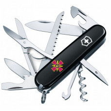 Нож Victorinox Huntsman Army Black "Емблема СВ ЗСУ" (1.3713.3_W0020u)