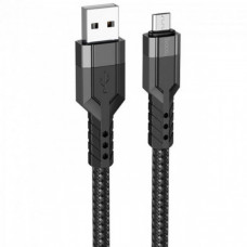 Кабель для зарядки телефонов USB - Micro USB HOCO U110 Extra Durability 2.4A Чёрный (53138)