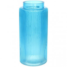 Ваза декоративна Ancient Glass "Прозора Лазур" 25х12см, яскраво-блакитне скло (112238)
