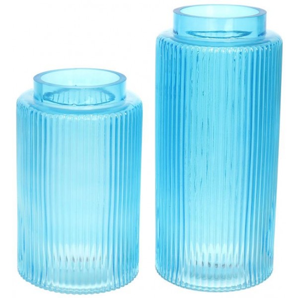 Ваза декоративна Ancient Glass "Прозора Лазур" 25х12см, яскраво-блакитне скло (112238) Ваза декоративна Ancient Glass "Прозора Лазур" 25х12см, яскраво-блакитне скло (112238)