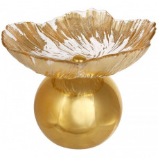 Фруктівниця (цукерниця) скляна "Gold Flower" Ø20х15см (134238)