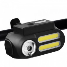 Велофонарь BL-611-1LM+2COB, 1x18650, ЗУ micro USB фонарик велосипедный (42438)