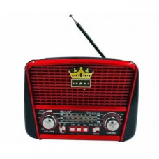 Радиоприёмник Golon RX-455S + Bluetooth и солнечной панелью Красный (118638)