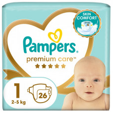 Подгузники Pampers Premium Care New Born Размер 1 (2-5 кг) 26 шт (8001841104614)