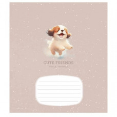 Тетрадь ученическая "Cute friends" 012-3292K-1 в клетку, 12 листов