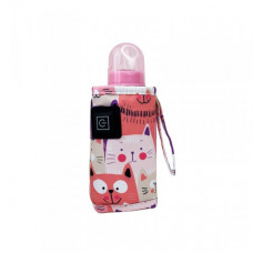 Портативный подогреватель для детских бутылочек "Котик" MGZ-0221(Pink)