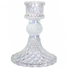Набір 12 скляних свічників "Crystal Glass" 10см, перламутр (133548)