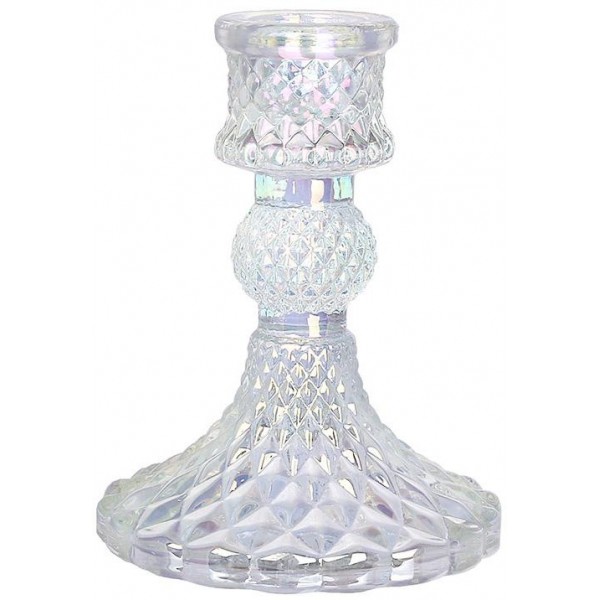 Набір 12 скляних свічників "Crystal Glass" 10см, перламутр (133548)