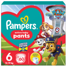 Подгузники Pampers Extra Large Размер 6 (14-19 кг) Paw Patrol 60 шт (8006540863657)