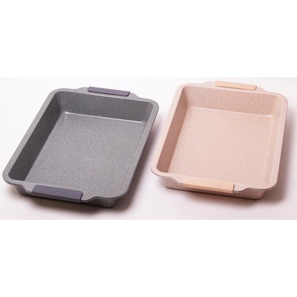 Форма для випічки Kamille Marble 46х30х6см з силіконовими ручками (38948)