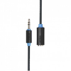 Кабель мультимедийный подовжувач Jack 3.5mm папа/Jack 3.5mm мама 5.0m Prolink (PB106-0500)