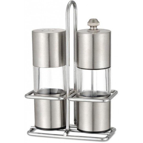 Набір для спецій Kamille Grinder Set перцемолка та сільничка на підставці 10х14.5см (111658)