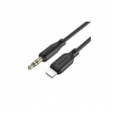Кабель мультимедийный Lightning to 3.5mm M 1.0m silicone black BOROFONE (6941991101045)