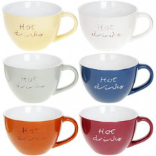 Набір 6 керамічних чашок "Hot Drinks" 450мл, яскраві (110268)