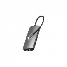 Концентратор Media-Tech USB3.1 Type-C to HDMI/USB 3.0x3/RJ45/SD/MicroSD/PD 100W Hub Pro 8-in-1 (MT5044)