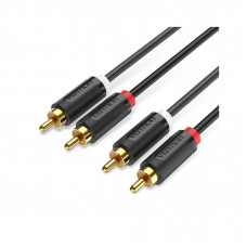 Кабель мультимедийный 2xRCA M to 2xRCA M 1.5m black Vention (BCMBG)