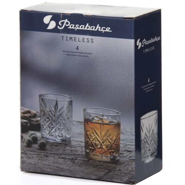 Набір 4 низьких склянки Pasabahce Timeless 205мл (109868) Набір 4 низьких склянки Pasabahce Timeless 205мл (109868)