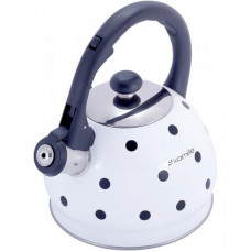Чайник Kamille Polka Dot Kettle 2л з нержавіючої сталі зі свистком, в горошок, білий (97968)