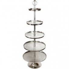 Блюдо фуршетна стійка "Amber" 5 ярусів, 170см, кругла, метал, срібло (111278)