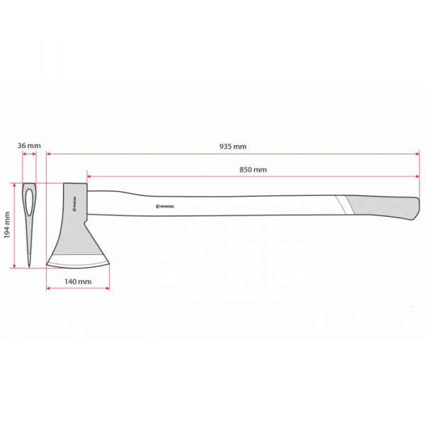 Топор 1600г, ручка пекан INTERTOOL HT-0271 (119378)