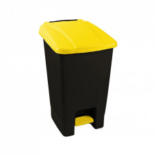 Контейнер для мусора Planet Household с педалью черный с желтым 70 л (10795)