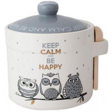 Банка-медовниця керамічна Be Happy "Совушки" 420мл (109098)