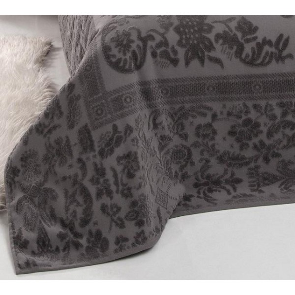Велюрове простирадло Belizza "Odessa Gri" 200х220см (114098)