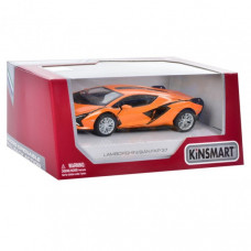 Инерционная машинка Lamborghini Sian FKP 37 Kinsmart KT5431W металлическая (Оранжевый)