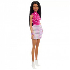 Кукла Barbie Fashionistas в розовом топе со звездным принтом в розовом цвете (HRH13)