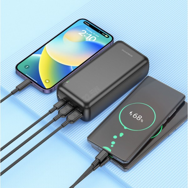 Внешний аккумулятор Power bank BOROFONE B38B 30000mAh PD22,5W+быстрая зарядка батарея зарядка Черный (108498) Внешний аккумулятор Power bank BOROFONE B38B 30000mAh PD22,5W+быстрая зарядка батарея зарядка Черный (108498)