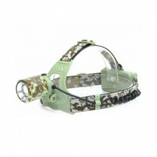 Фонарь налобный аккумуляторный CH-002M-T6 signal light Камуфляж zoom, ЗУ 220V (117498)