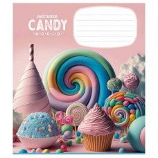 Тетрадь ученическая «Candy world» 012-3266C-1 в косую линию, 12 листов